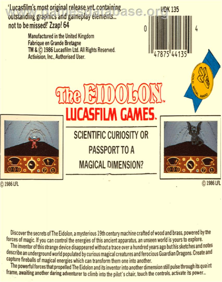 The Eidolon - Commodore 64 - Artwork - Box Back