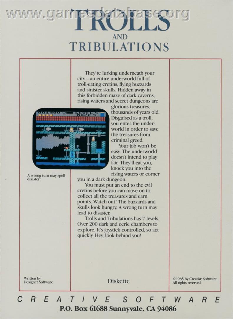 Trolls - Commodore 64 - Artwork - Box Back