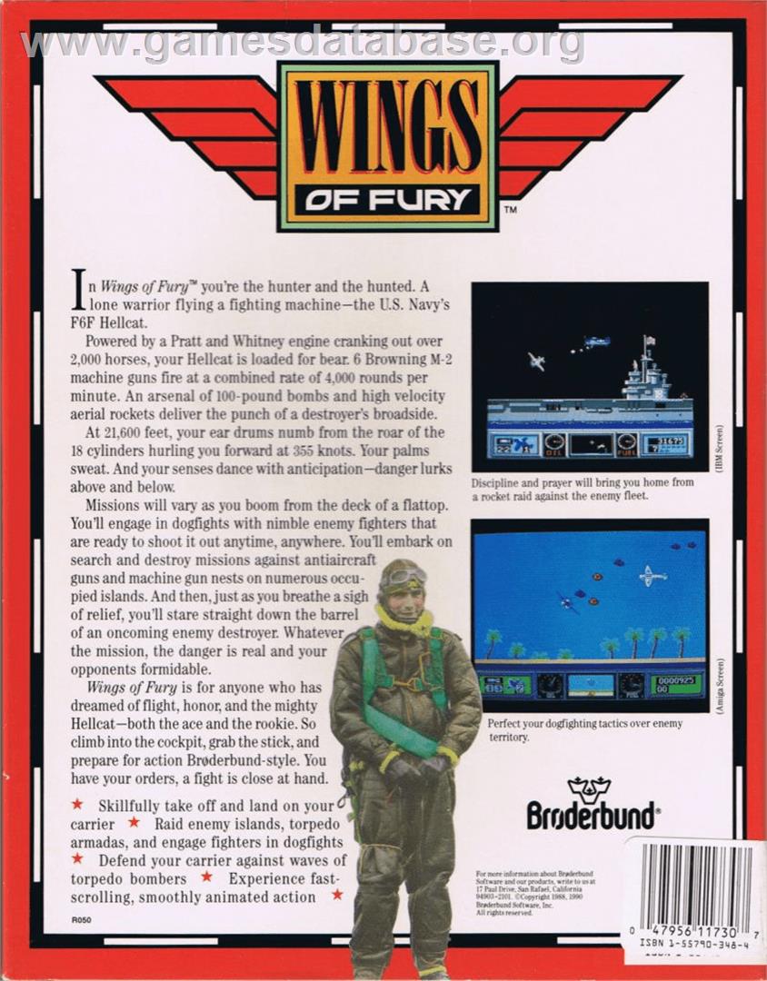 Wings of Fury - Commodore 64 - Artwork - Box Back