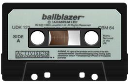 Cartridge artwork for Ballblazer on the Commodore 64.