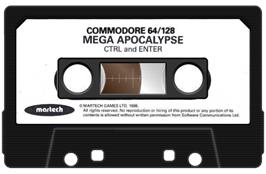 Cartridge artwork for Mega-Apocalypse on the Commodore 64.