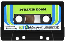 Cartridge artwork for Pyramid of Doom on the Commodore 64.