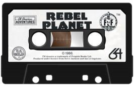 Cartridge artwork for Rebel Planet on the Commodore 64.