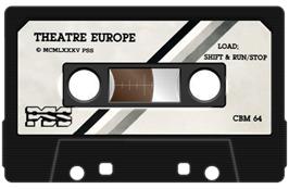 Cartridge artwork for Theatre Europe on the Commodore 64.
