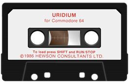 Cartridge artwork for Uridium on the Commodore 64.