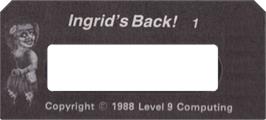 Top of cartridge artwork for Ingrid's Back! on the Commodore 64.