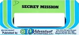 Top of cartridge artwork for Secret Mission on the Commodore 64.