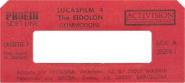 Top of cartridge artwork for The Eidolon on the Commodore 64.