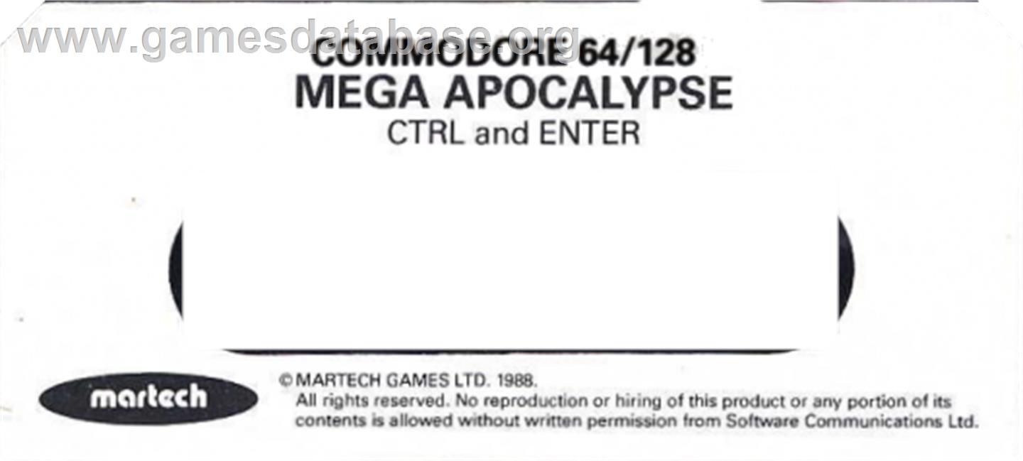 Mega-Apocalypse - Commodore 64 - Artwork - Cartridge Top