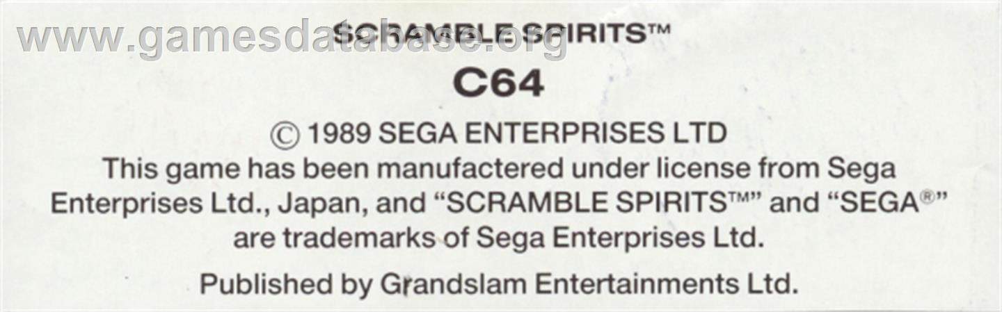 Scramble Spirits - Commodore 64 - Artwork - Cartridge Top
