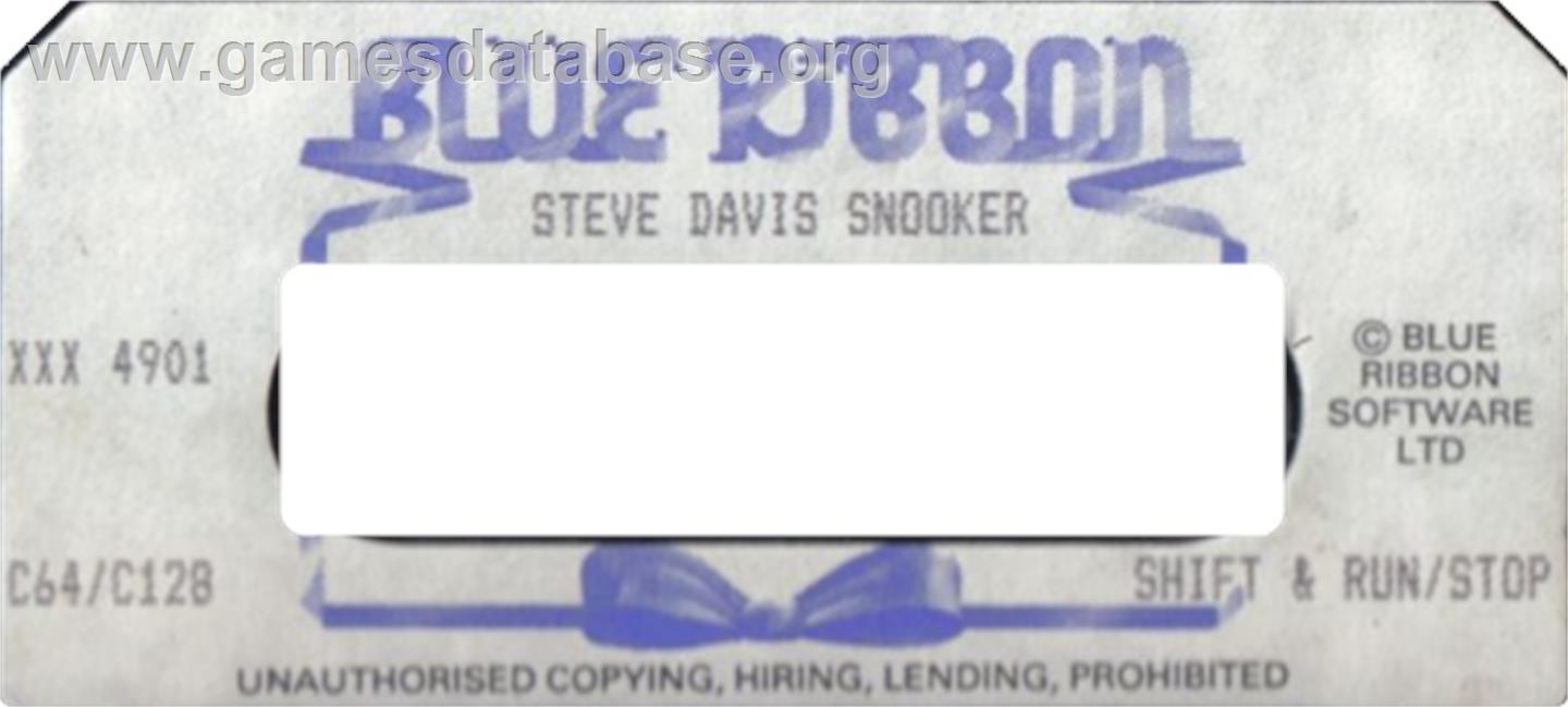 Steve Davis Snooker - Commodore 64 - Artwork - Cartridge Top
