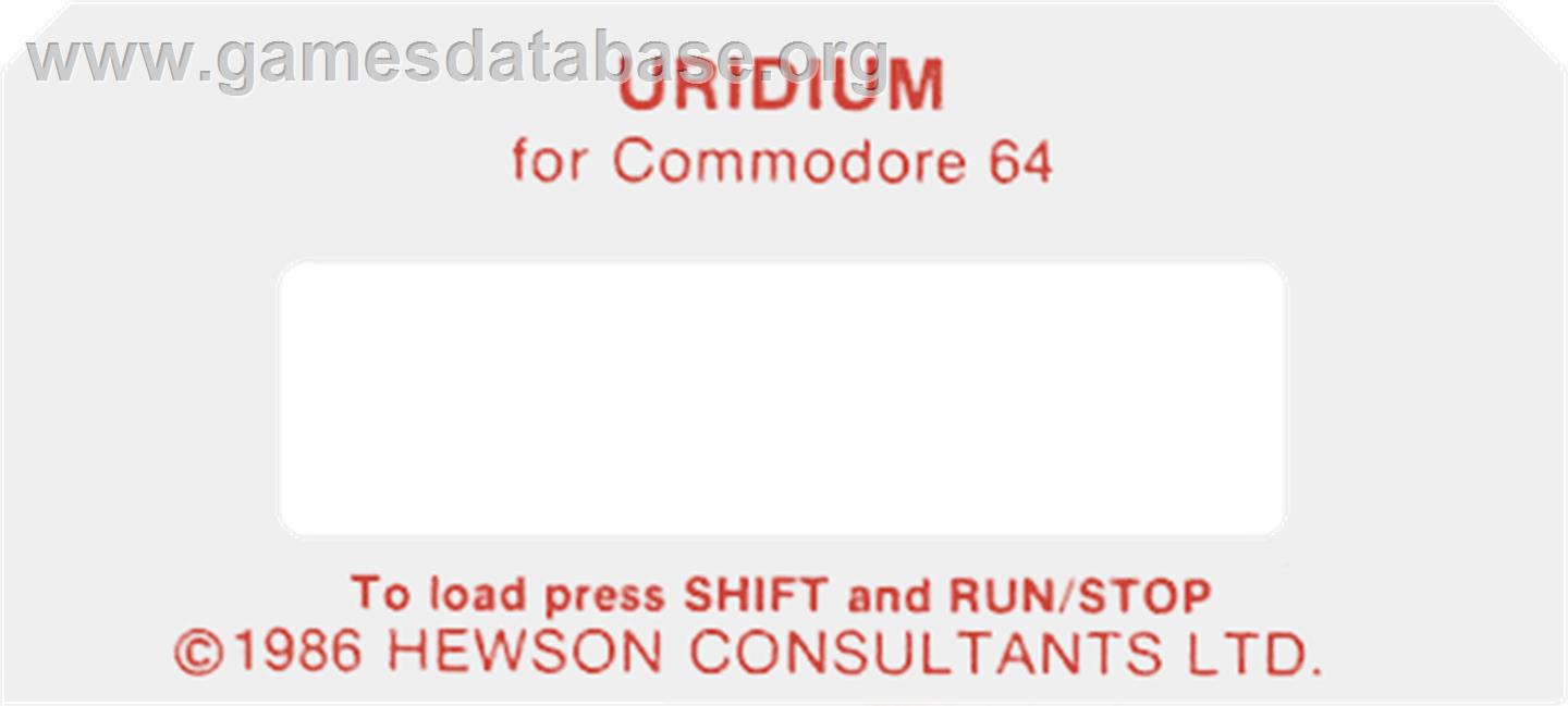 Uridium - Commodore 64 - Artwork - Cartridge Top