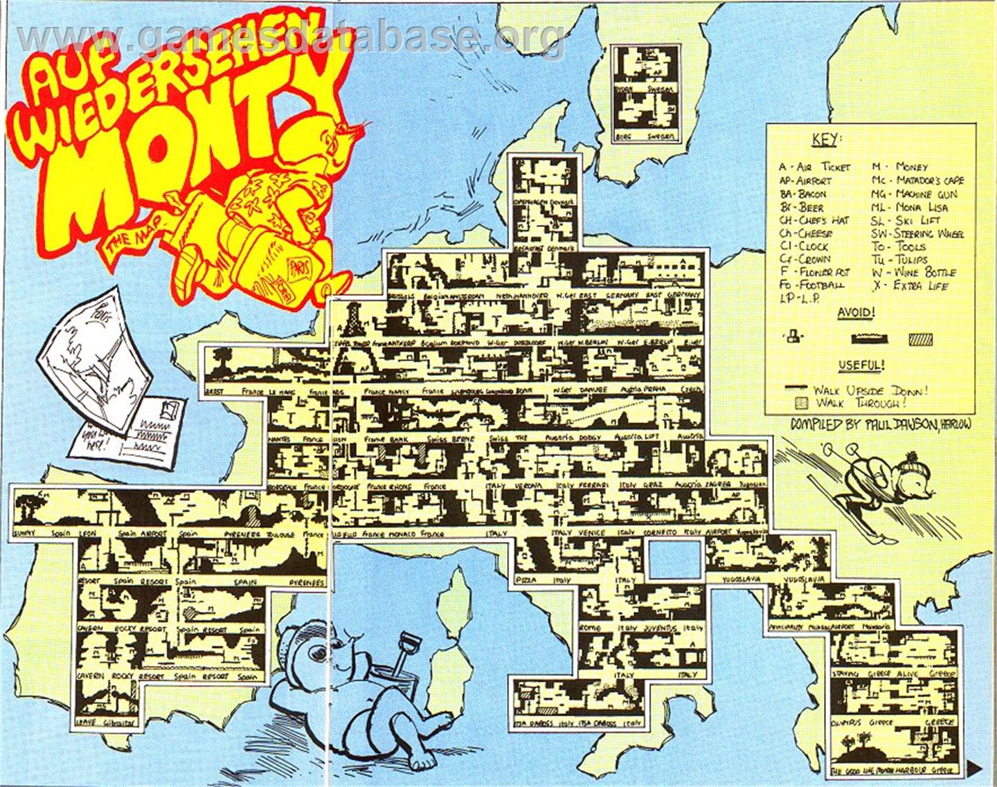 Auf Wiedersehen Monty - Commodore 64 - Artwork - Map