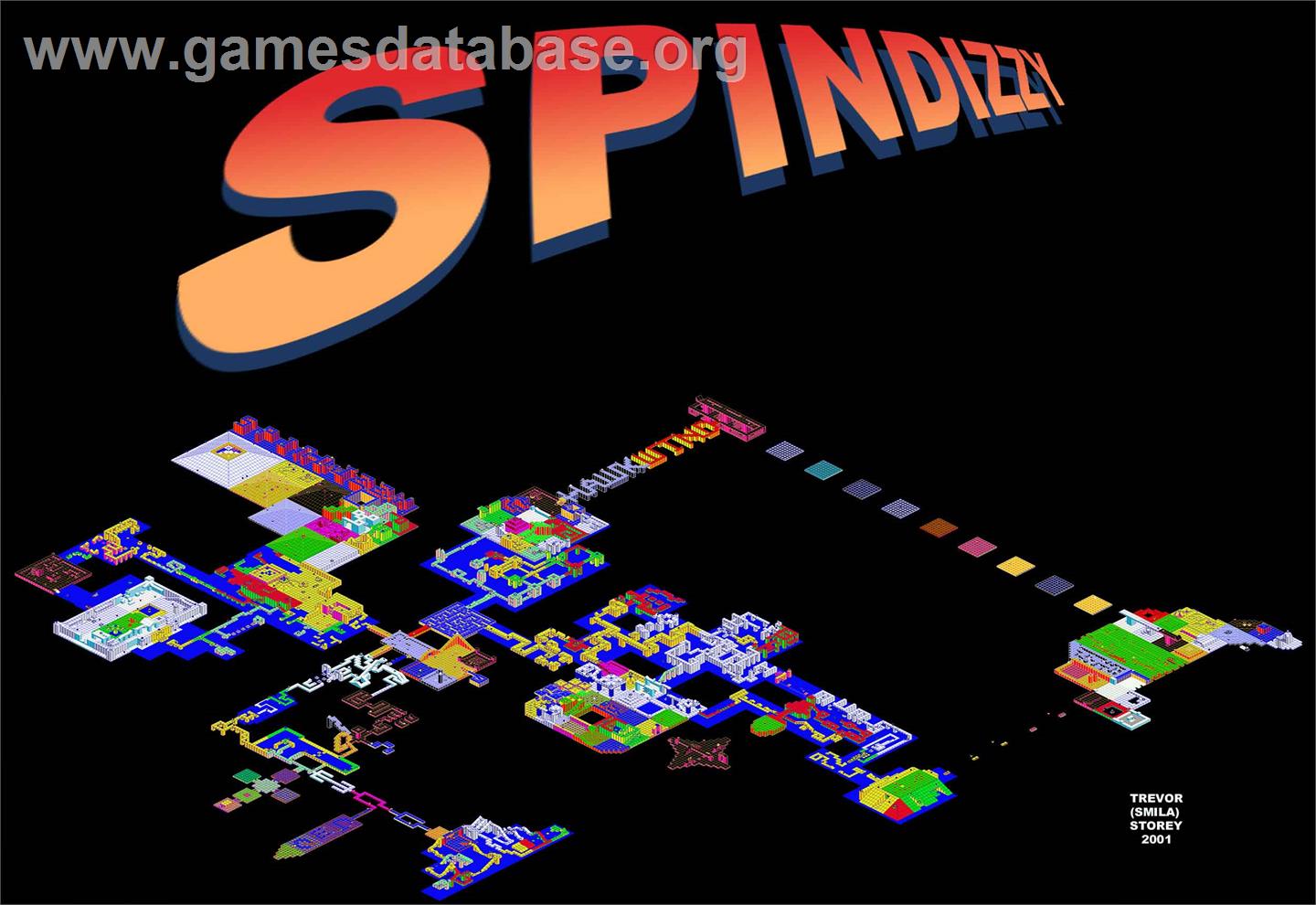 Spindizzy - Atari 8-bit - Artwork - Map