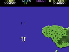 In game image of 1942 on the Commodore 64.