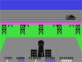 In game image of 3D Tanx on the Commodore 64.