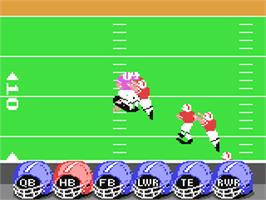 In game image of ABC Monday Night Football on the Commodore 64.
