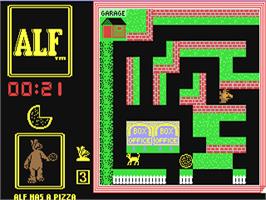 In game image of ALF: The First Adventure on the Commodore 64.