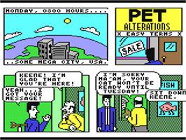 In game image of Accolade Comics: Steve Keene, Private Spy on the Commodore 64.