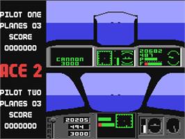 In game image of Ace 2: The Ultimate Head to Head Conflict on the Commodore 64.