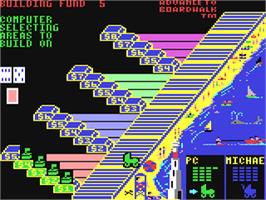 In game image of Advance to Boardwalk on the Commodore 64.