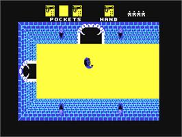 In game image of Alcazar: The Forgotten Fortress on the Commodore 64.