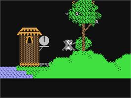 In game image of Alice in Wonderland on the Commodore 64.