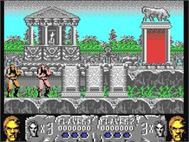 In game image of Altered Beast on the Commodore 64.