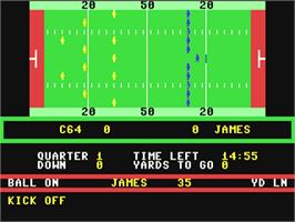 In game image of American Football on the Commodore 64.