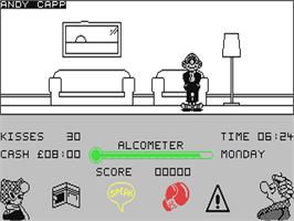 In game image of Andy Capp: The Game on the Commodore 64.