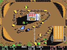 In game image of BMX Simulator on the Commodore 64.