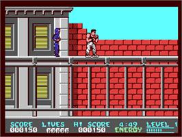 In game image of Bad Dudes on the Commodore 64.
