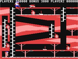 In game image of Bagitman on the Commodore 64.
