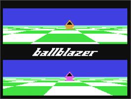 In game image of Ballblazer on the Commodore 64.