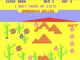 In game image of Bandana City on the Commodore 64.
