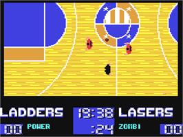 In game image of Basket Playoff on the Commodore 64.