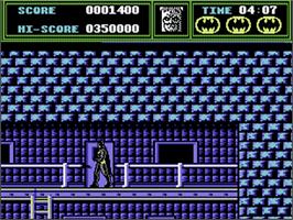 In game image of Batman: The Caped Crusader on the Commodore 64.
