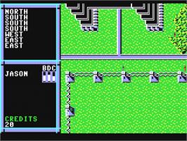 In game image of BattleTech: The Crescent Hawk's Inception on the Commodore 64.