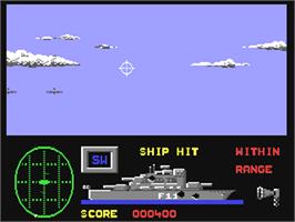 In game image of Battle Stations on the Commodore 64.