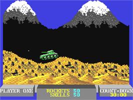 In game image of Battle Valley on the Commodore 64.