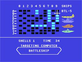 In game image of Battleship on the Commodore 64.
