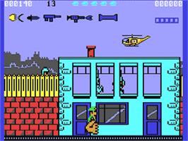 In game image of Bazooka Bill on the Commodore 64.