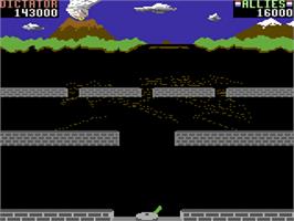 In game image of Beach Head II: The Dictator Strikes Back! on the Commodore 64.