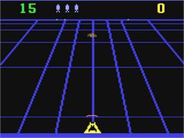 In game image of Beamrider on the Commodore 64.