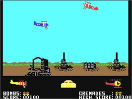 In game image of Biggles on the Commodore 64.