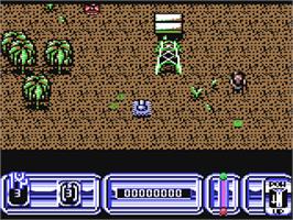 In game image of Blazing Thunder on the Commodore 64.