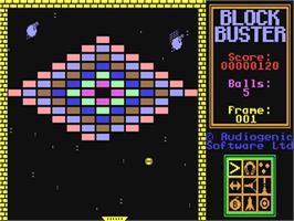 In game image of Blockbuster on the Commodore 64.