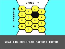 In game image of Blockbusters on the Commodore 64.