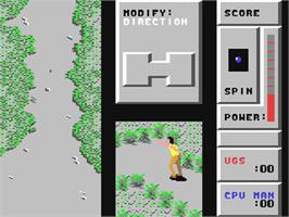 In game image of Bocce on the Commodore 64.