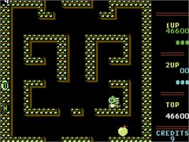 In game image of Bubble Bobble on the Commodore 64.